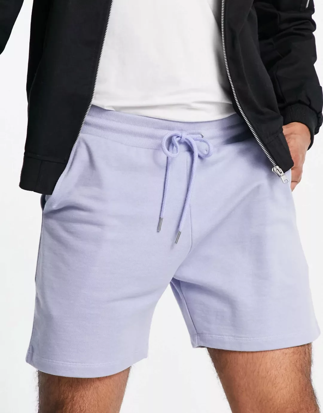 ASOS DESIGN – Enge, kurz geschnittene Jersey-Shorts in Blau günstig online kaufen