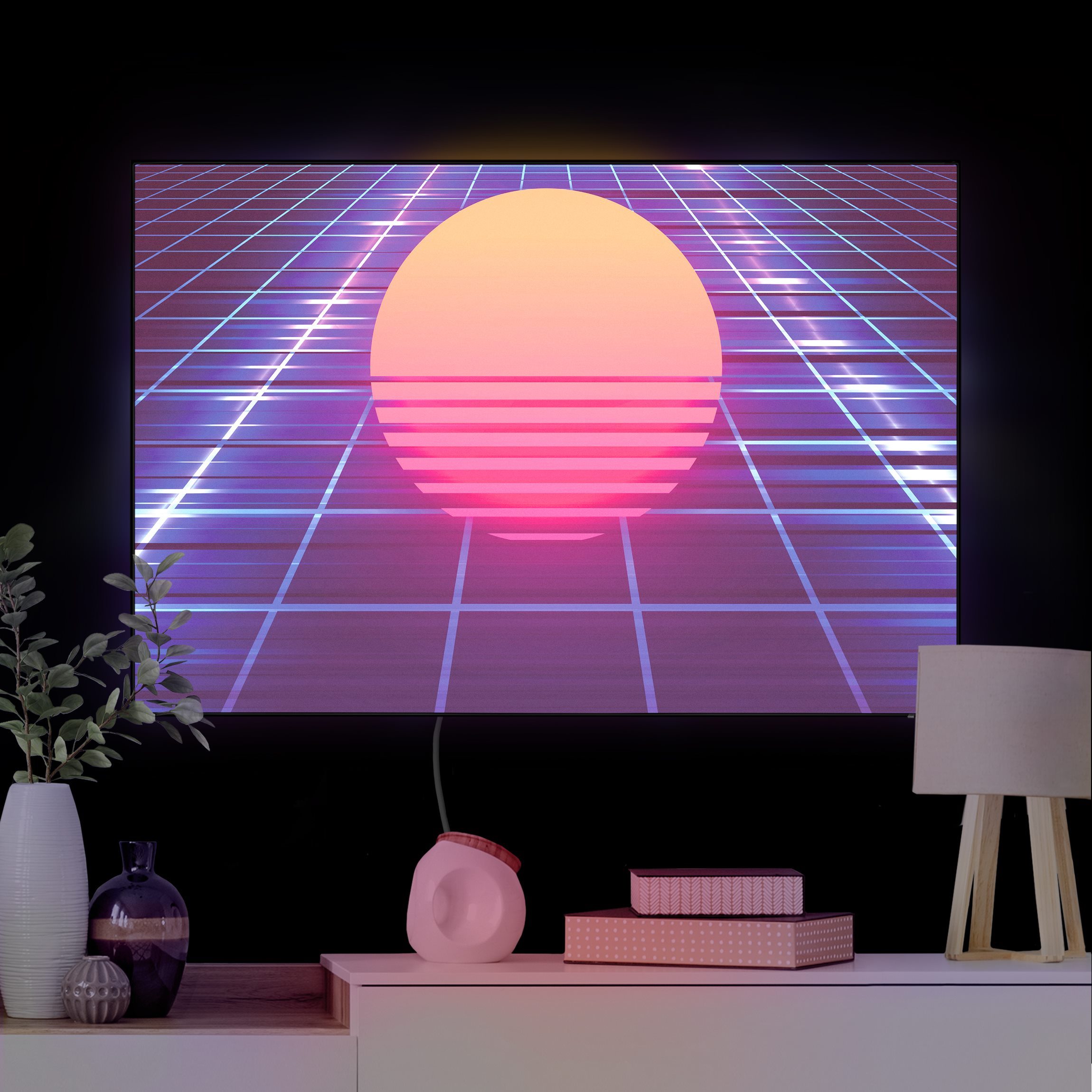 LED-Wechselbild Retro Video mit Kreis günstig online kaufen