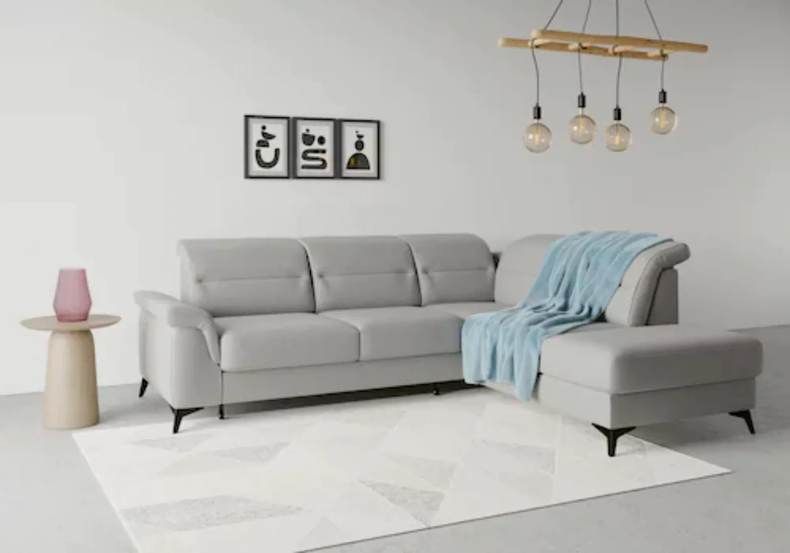 sit&more Ecksofa "Sinatra L-Form", mit Ottomane, optional mit Kopfteilverst günstig online kaufen