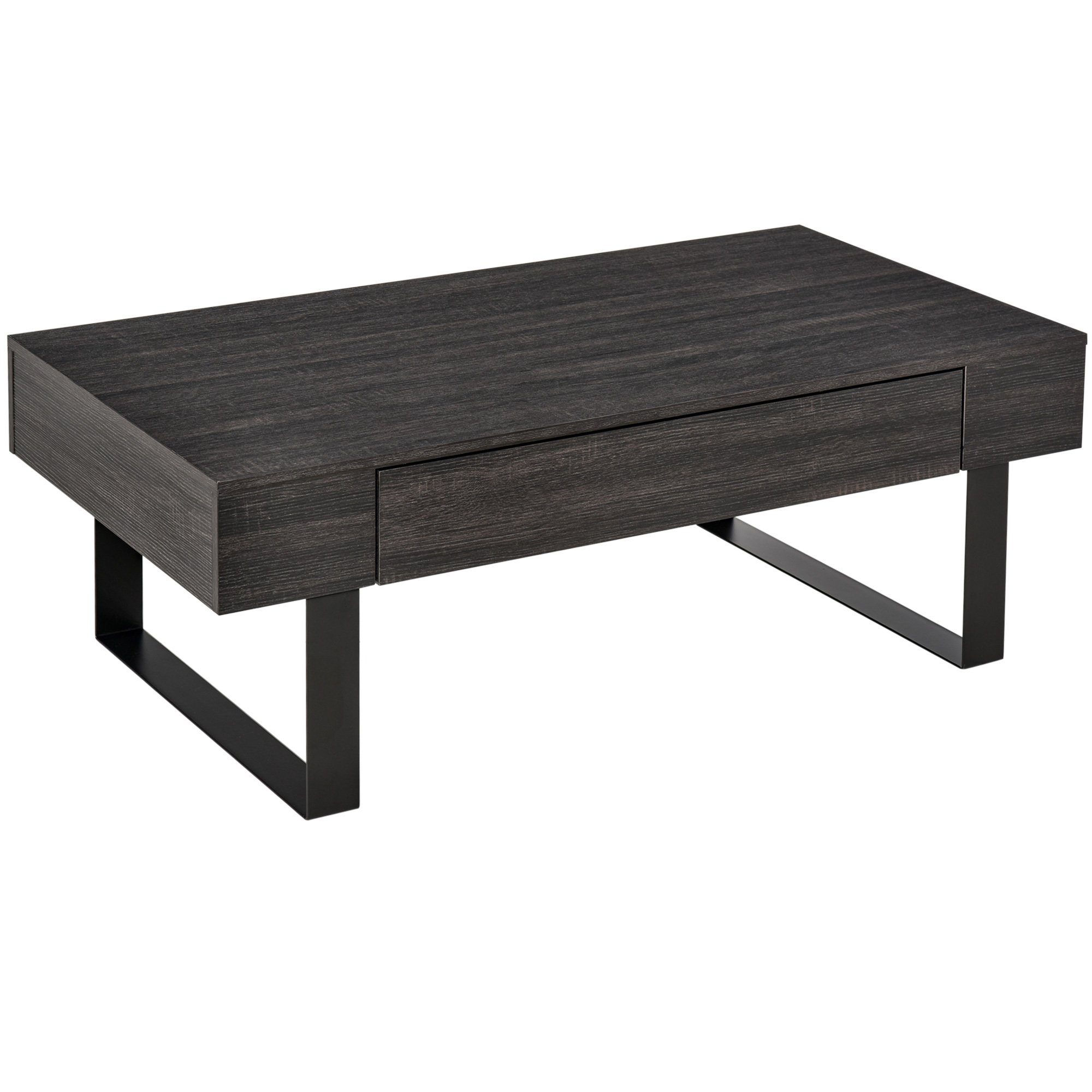 HOMCOM Couchtisch  Spanplatte Eisen Dunkelgrau 110B x 60T x 40H cm günstig online kaufen