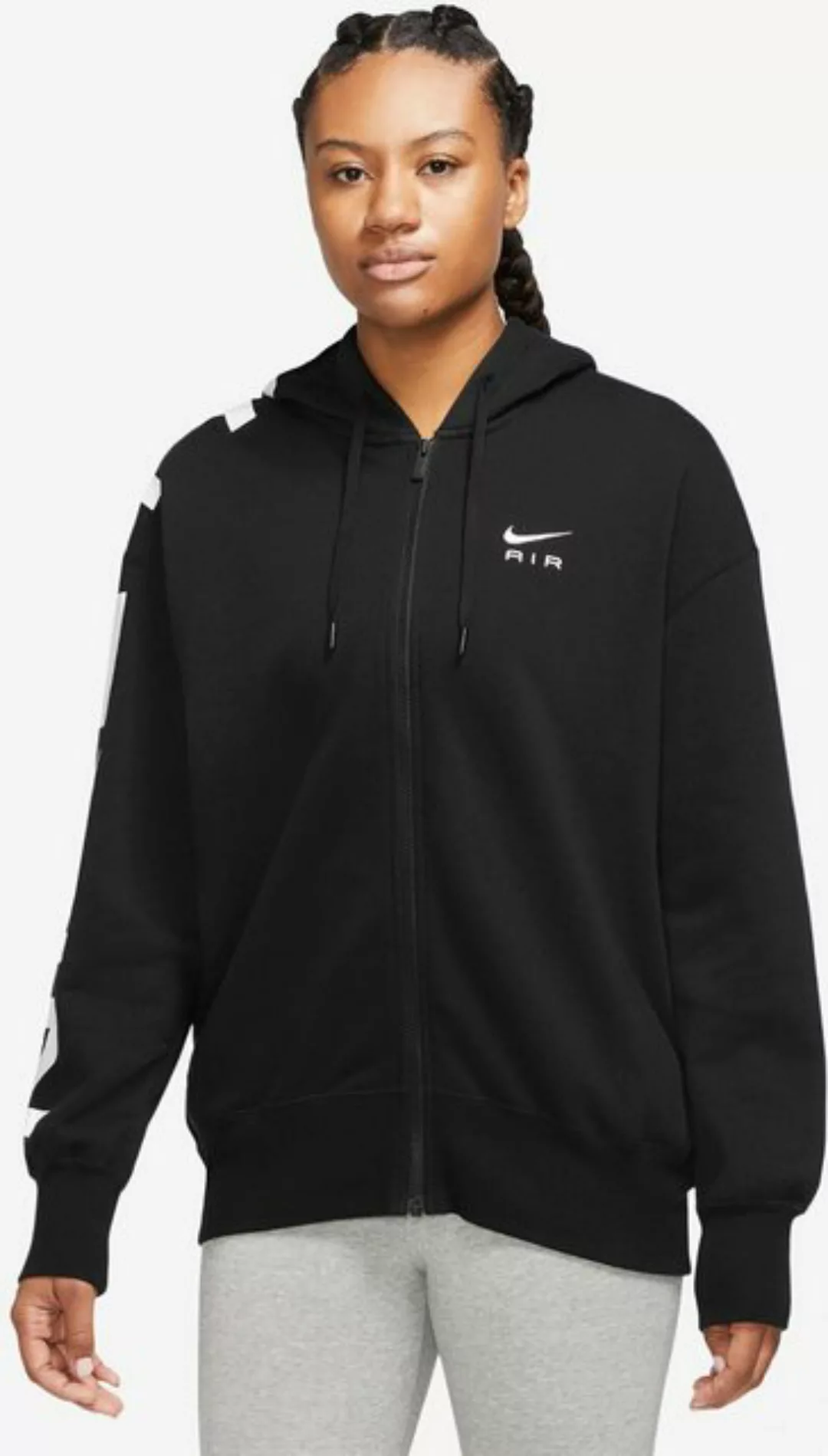 Nike Fleecejacke W NSW AIR FLC OS FZ HD BLACK/WHITE günstig online kaufen