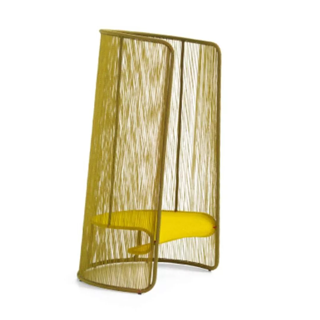 Moroso - Husk L Sessel - gold/gelb/handgeflochten/Gestell Stahl lackiert/Bx günstig online kaufen