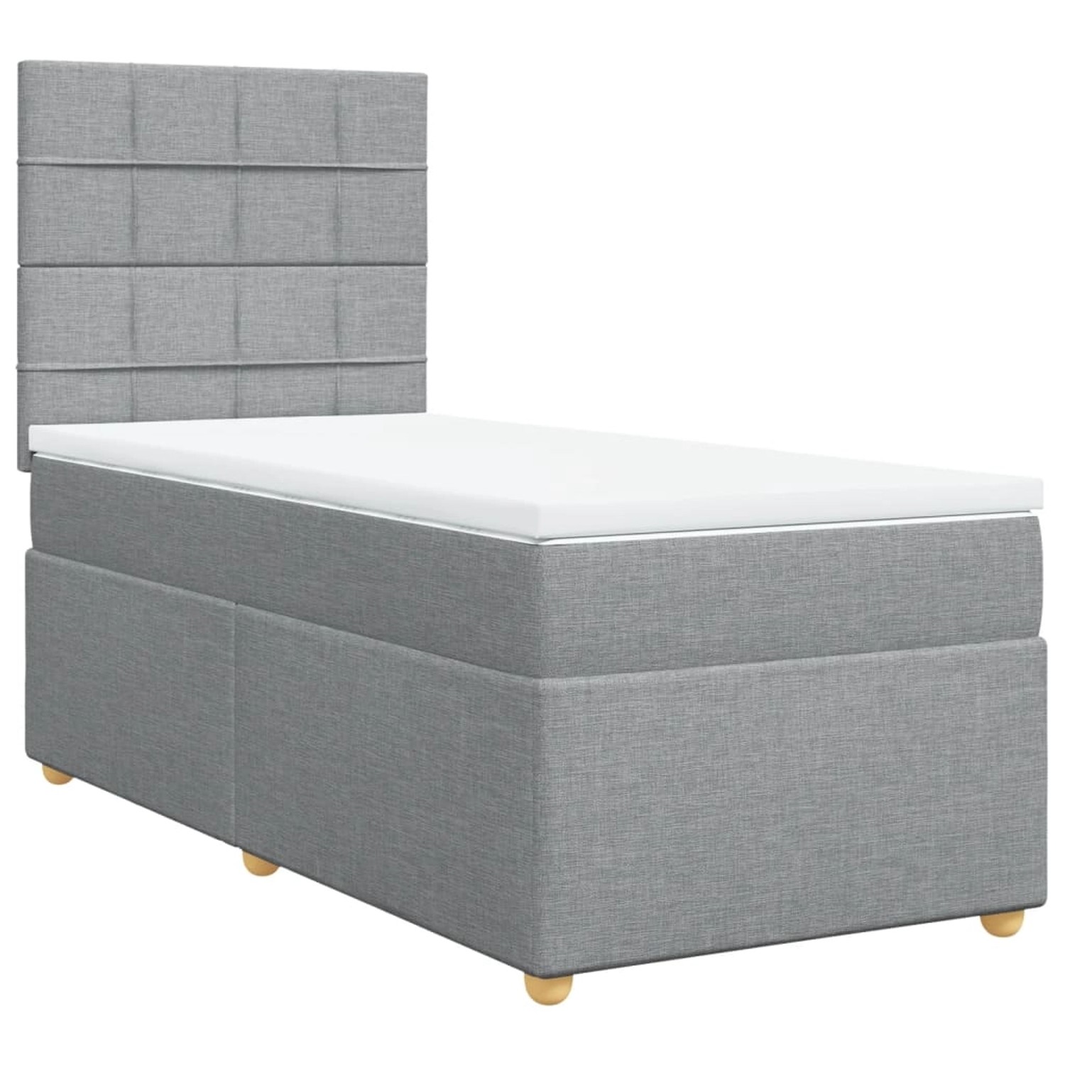 vidaXL Boxspringbett mit Matratze Hellgrau 80x200 cm Stoff2105630 günstig online kaufen