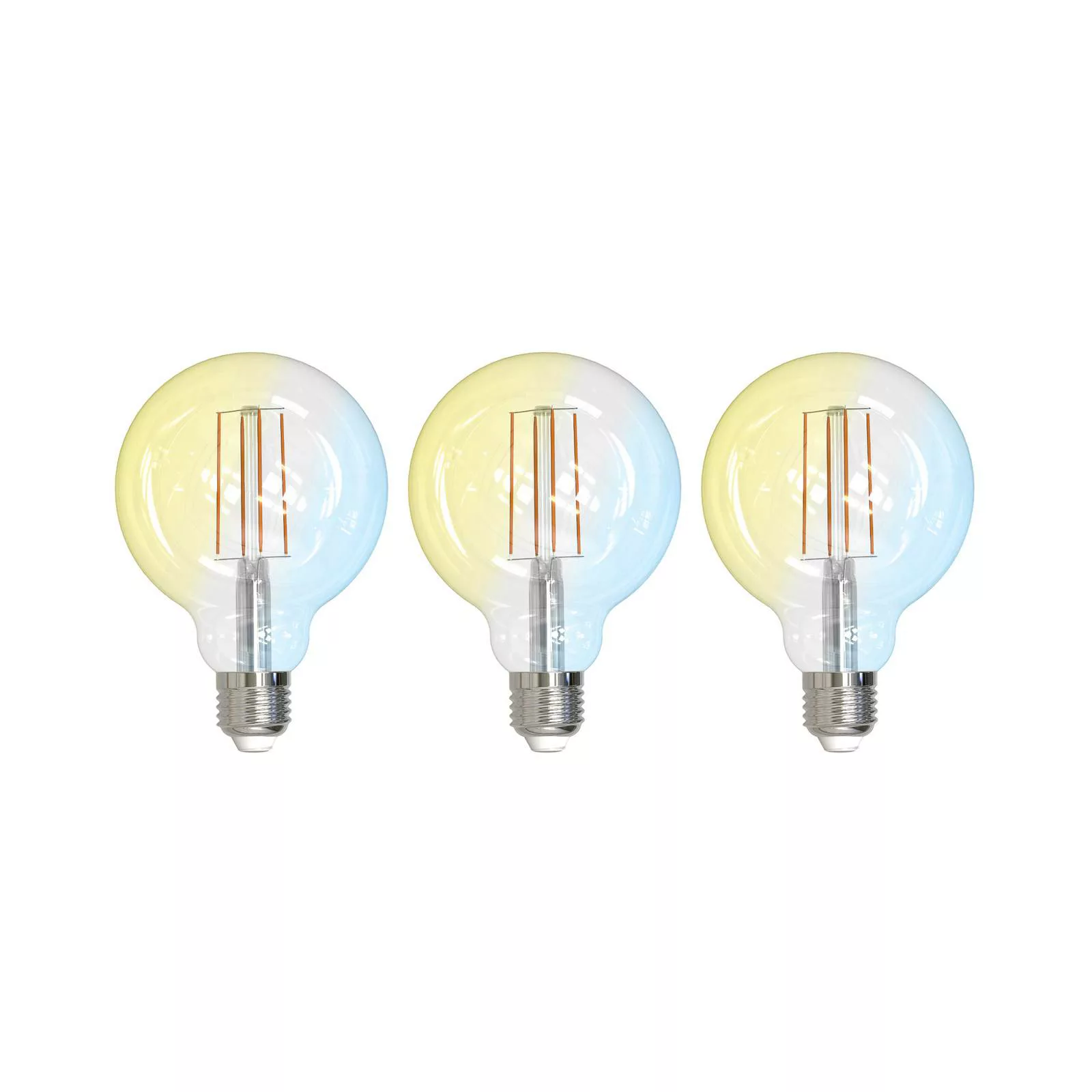 Prios Smart LED-Globelampe E27 G95 7W ZigBee Tuya klar 3er günstig online kaufen
