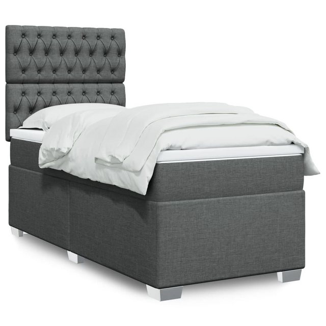 furnicato Bettgestell Boxspringbett mit Matratze Dunkelgrau 80x200 cm Stoff günstig online kaufen