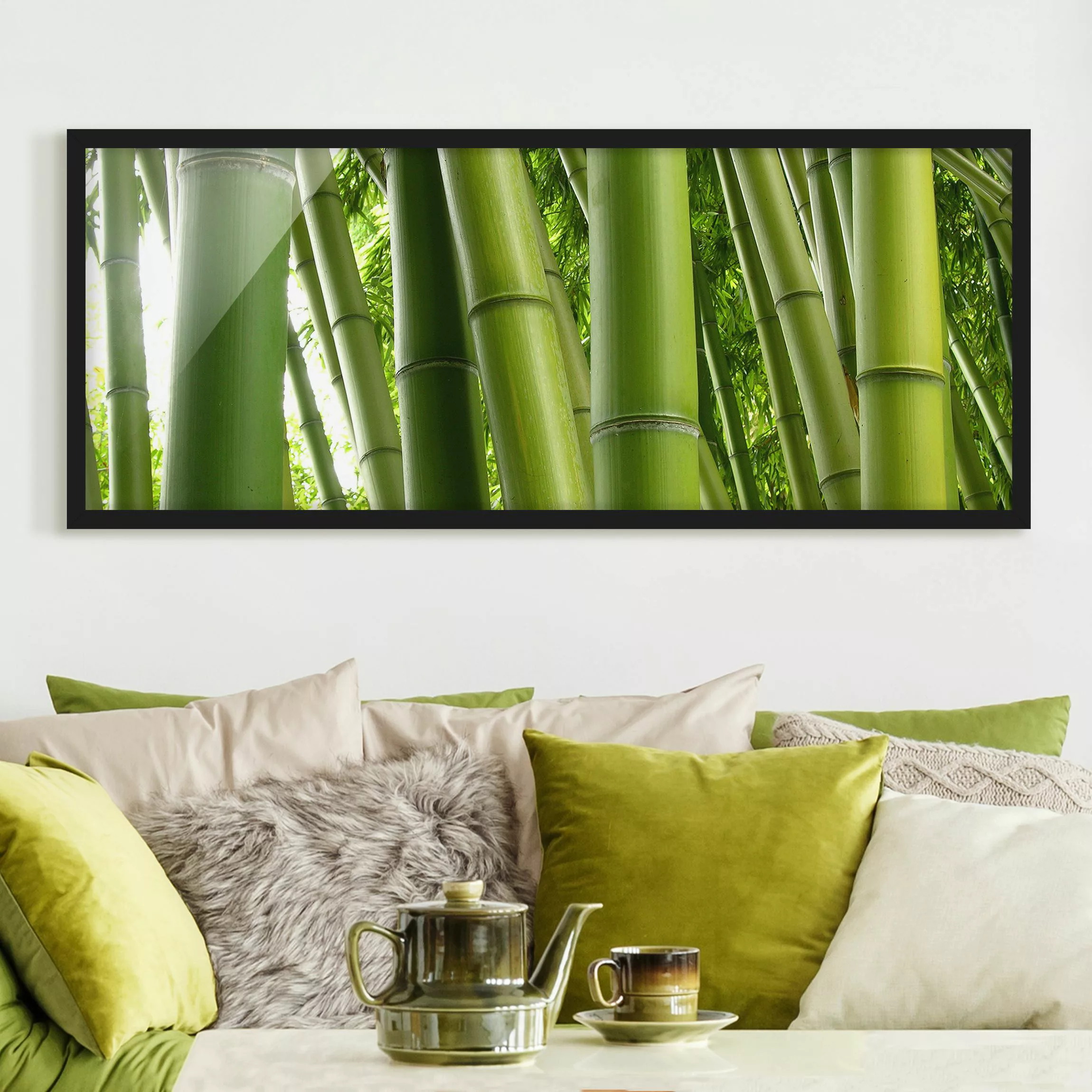 Bild mit Rahmen Natur & Landschaft - Panorama Bamboo Trees günstig online kaufen