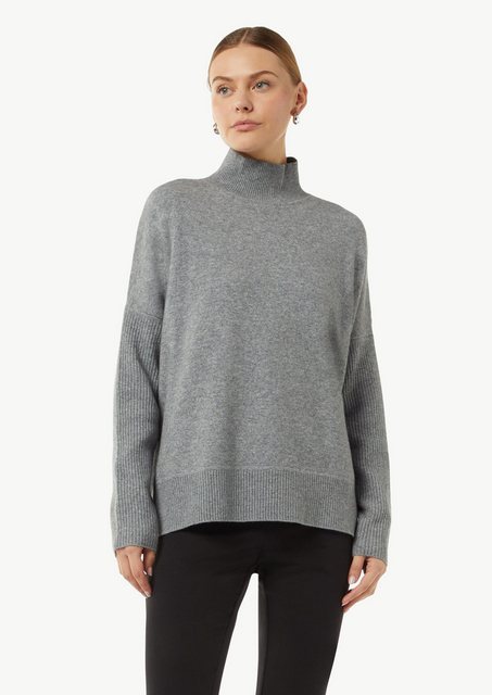 comma casual identity Langarmshirt Strickpullover mit Stehkragen und Rippde günstig online kaufen