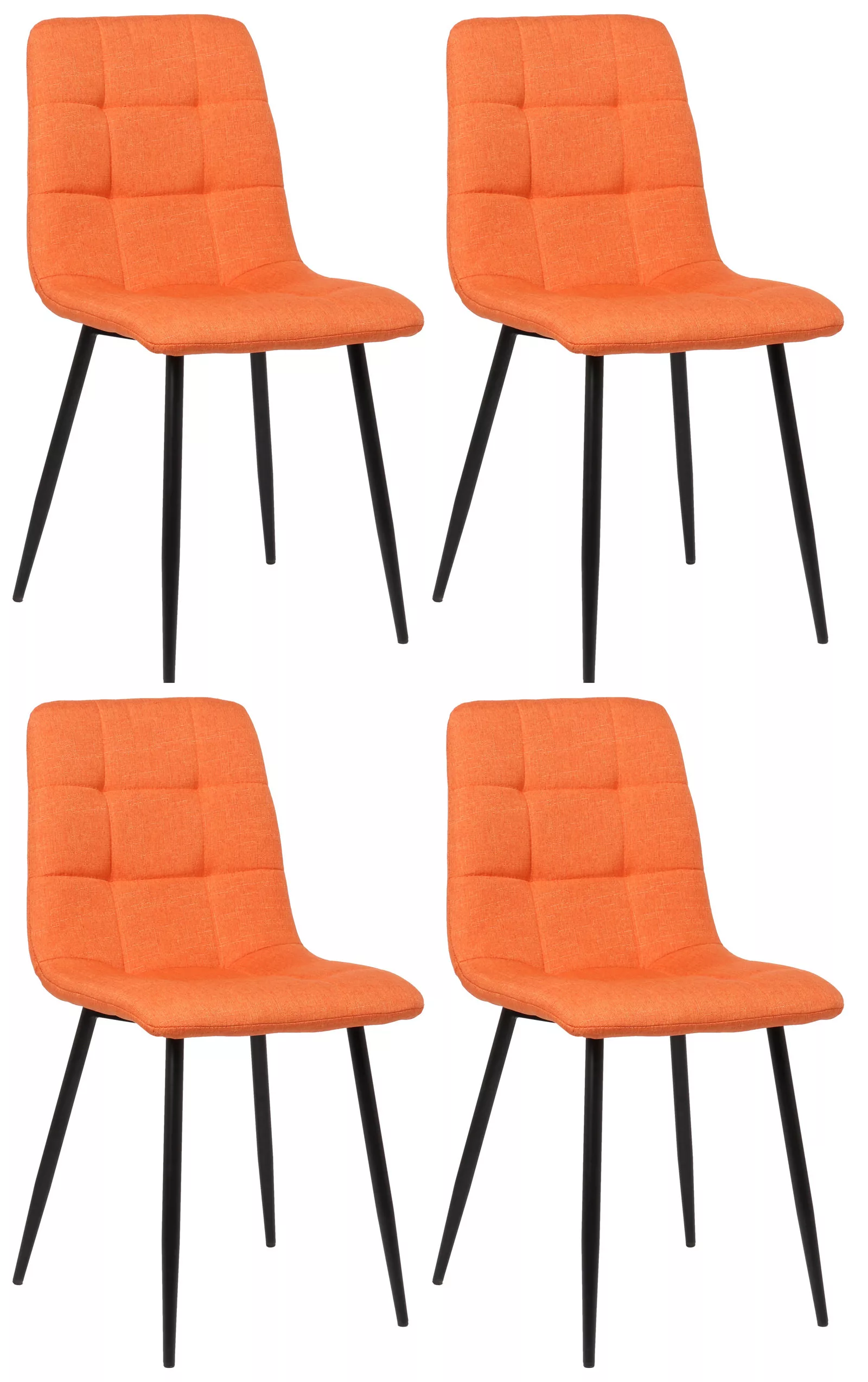 4er Set Esszimmerstuhl Tilde-orange-Stoff günstig online kaufen