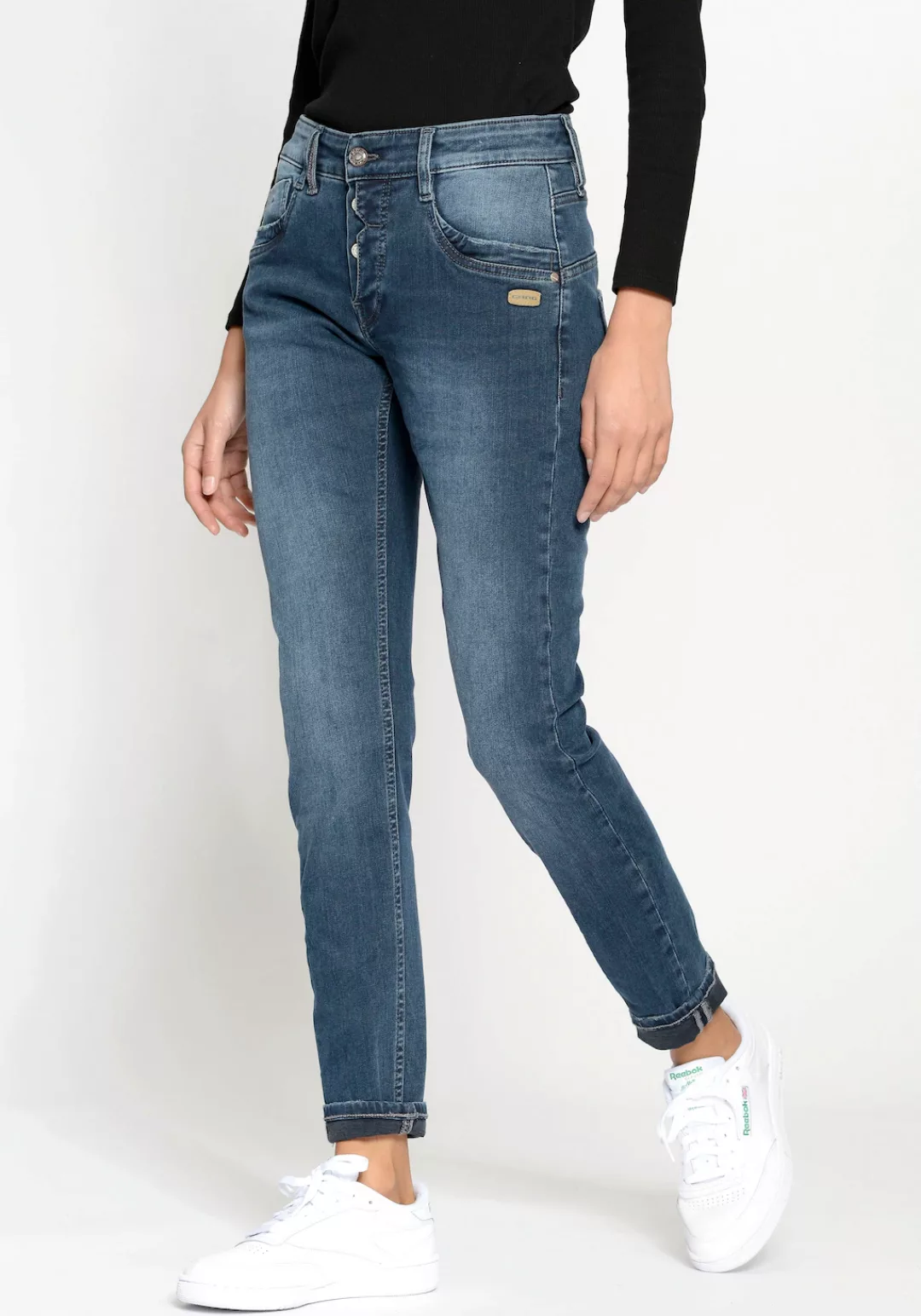 GANG Relax-fit-Jeans 94Gerda mit halb offener Knopfleiste günstig online kaufen