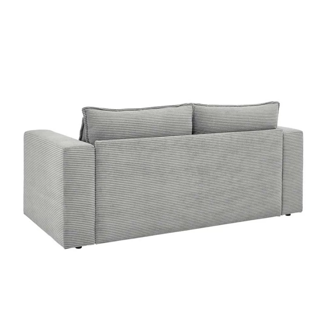 Hellgraues Zweisitzer Sofa aus Cord modernem Design günstig online kaufen