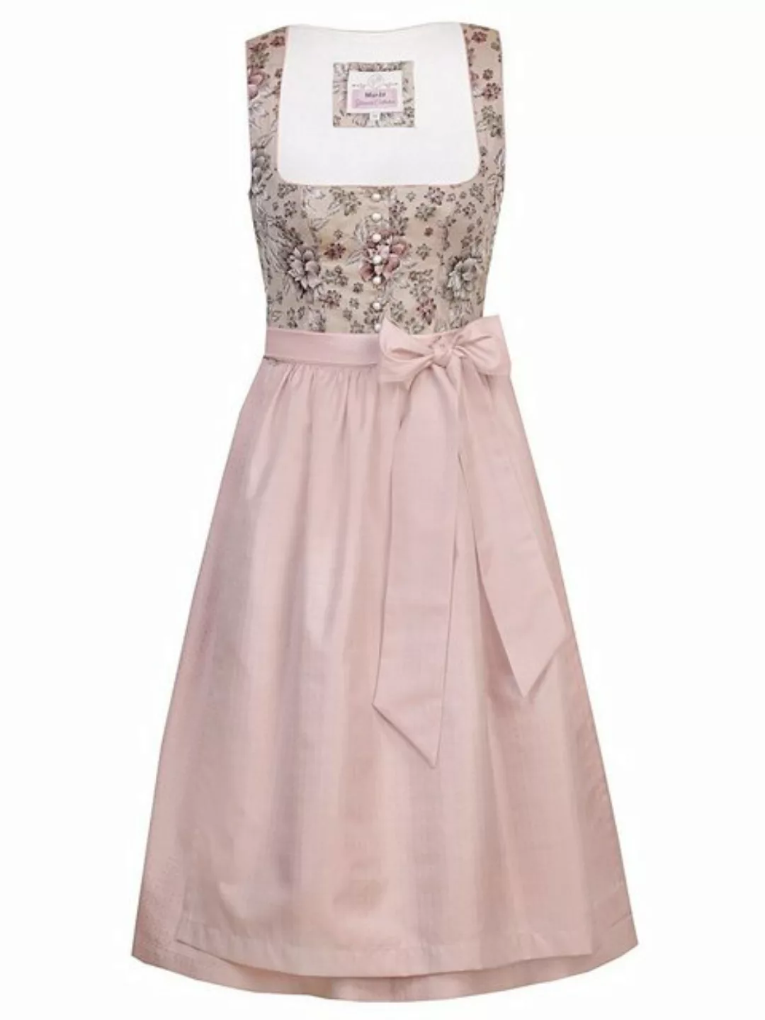 MarJo Dirndl 'Ursi' mit Blumenmuster 698870, Taupe 70cm günstig online kaufen