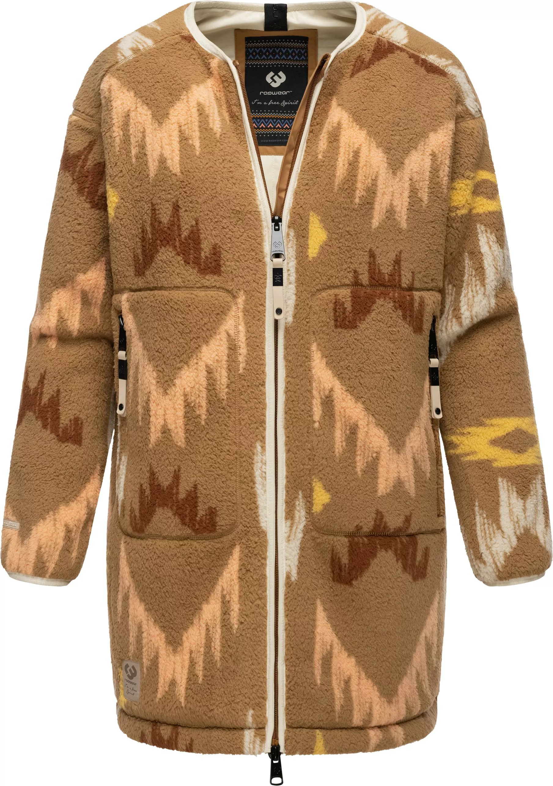 Ragwear Plüschjacke "Fouzy Aztec", ohne Kapuze, flauschige Übergangsjacke a günstig online kaufen