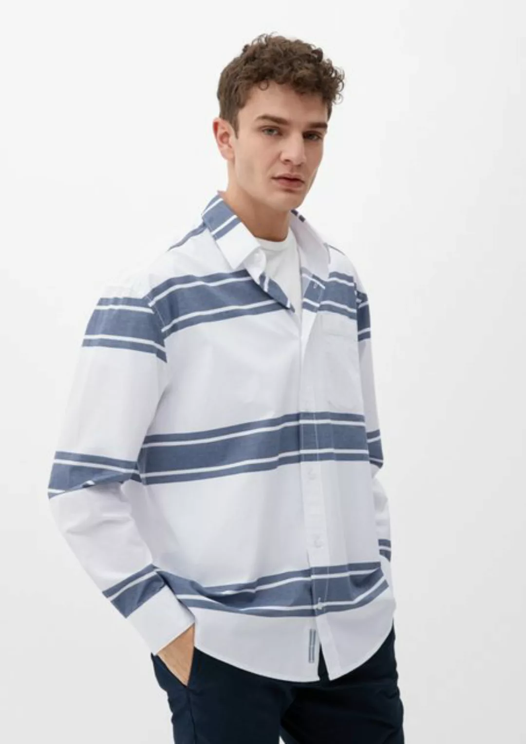 s.Oliver Langarmhemd Relaxed: Hemd aus reiner Baumwolle günstig online kaufen