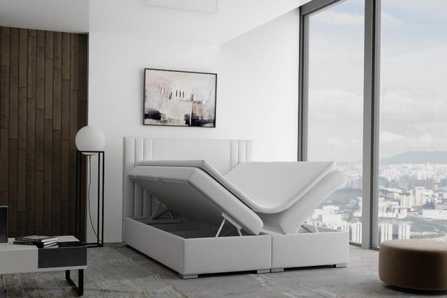 JVmoebel Bett Boxspring Bett Doppel Komplett Matratze Topper Betten Funktio günstig online kaufen