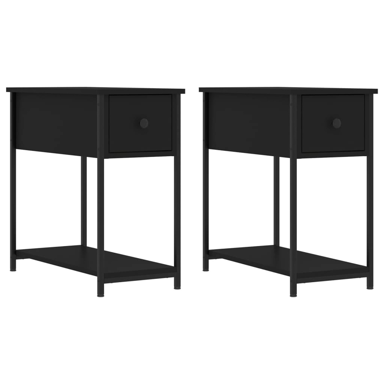 vidaXL Nachttische 2 Stk Schwarz 30x60x60 cm Holzwerkstoff günstig online kaufen