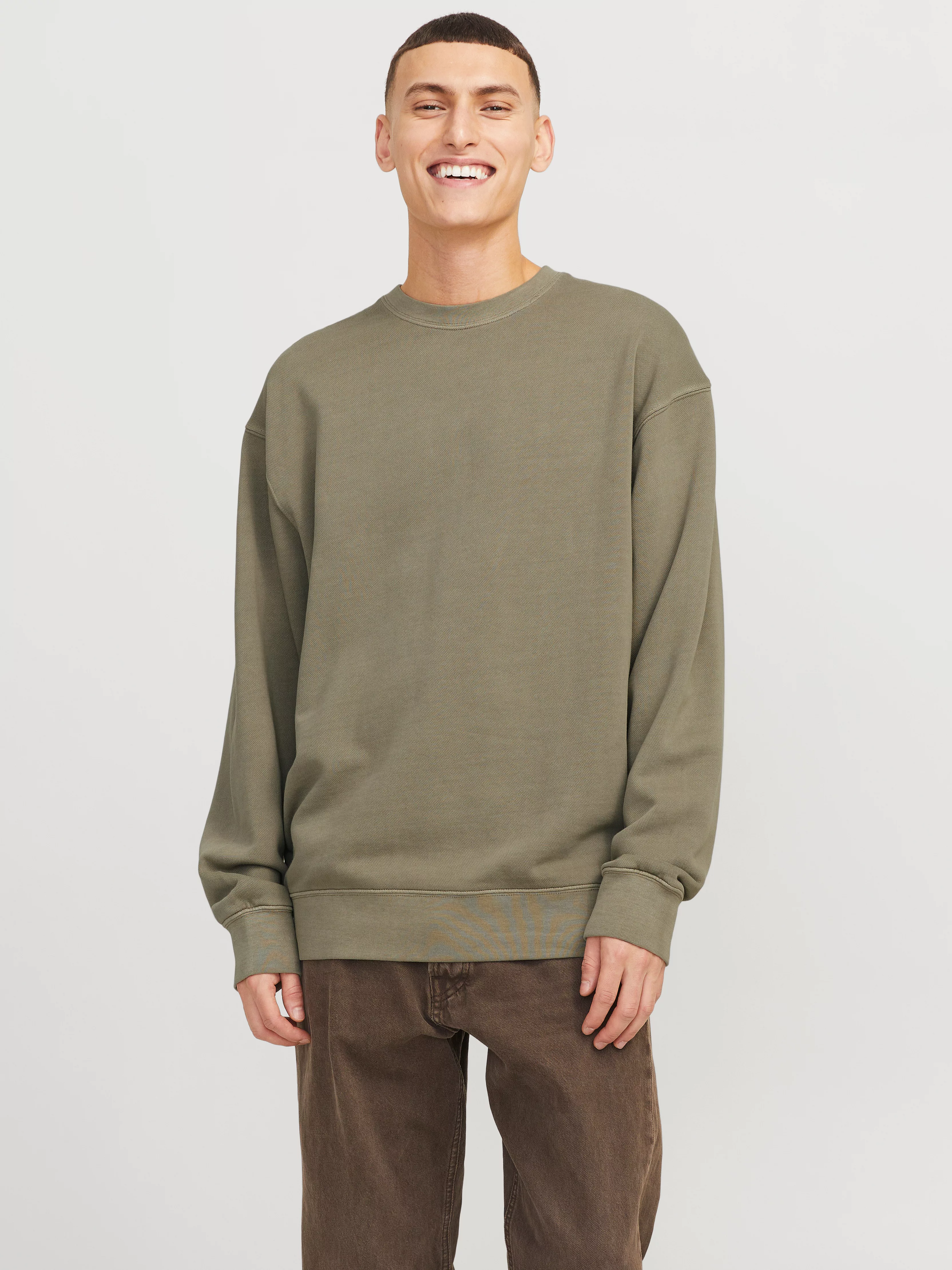 Jack & Jones Sweatshirt "JJECHARGE FADED SWEAT CREW NECK NOOS", mit Rippbün günstig online kaufen