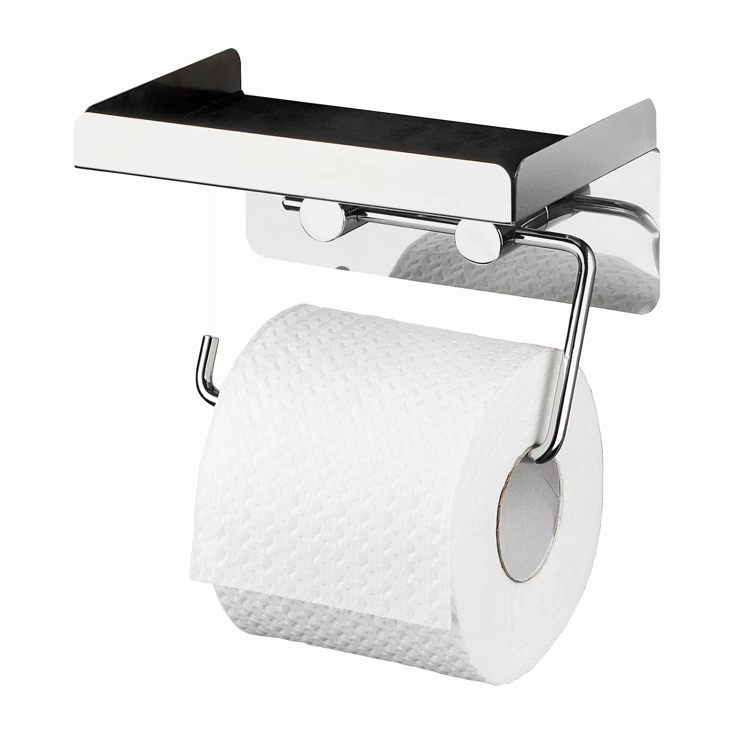 WENKO Toilettenpapierhalter 2 in 1 Edelstahl, rostfrei silber günstig online kaufen