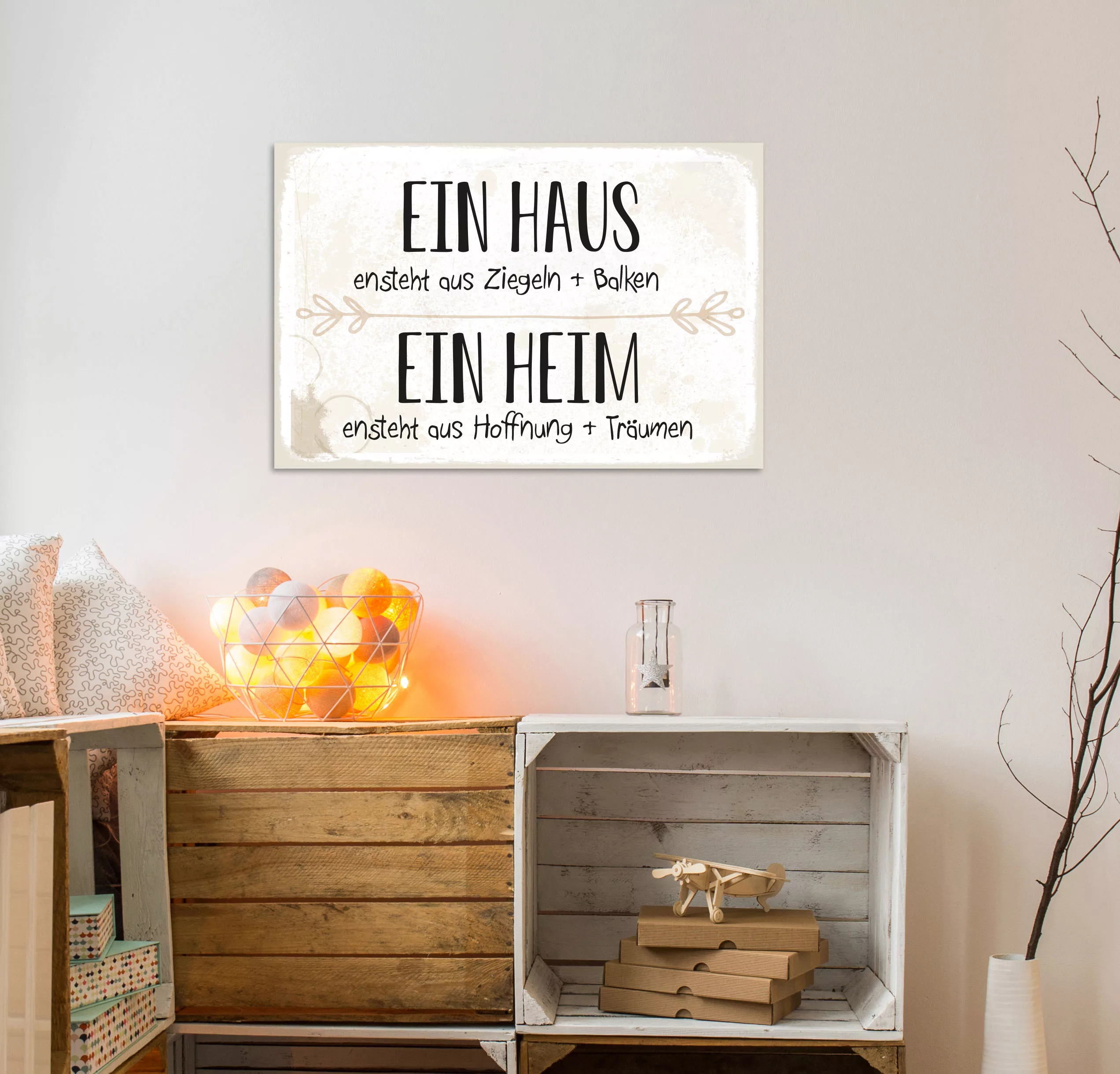 queence Metallbild »Heim«, Sprüche, (1 St.) günstig online kaufen