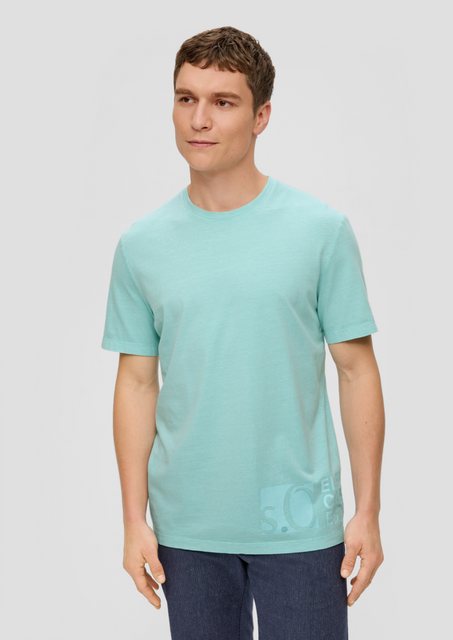 s.Oliver Kurzarmshirt T-Shirt mit Label-Print Garment Dye günstig online kaufen