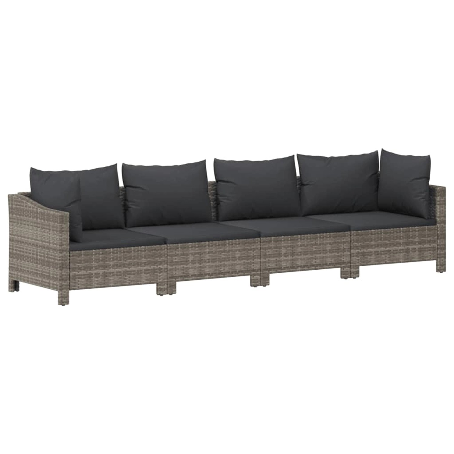 Vidaxl 4-tlg. Garten-lounge-set Mit Kissen Grau Poly Rattan günstig online kaufen