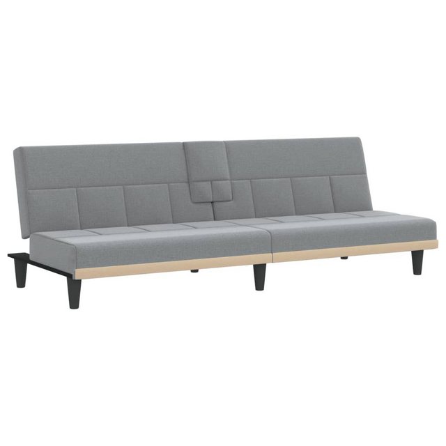 vidaXL Sofa Schlafsofa mit Getränkehaltern Hellgrau Stoff günstig online kaufen