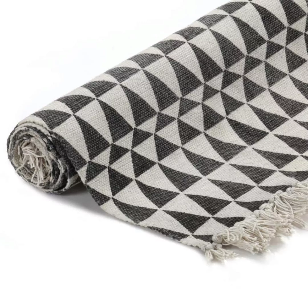 Kelim-teppich Baumwolle 160x230 Cm Mit Muster Schwarz/weiß günstig online kaufen