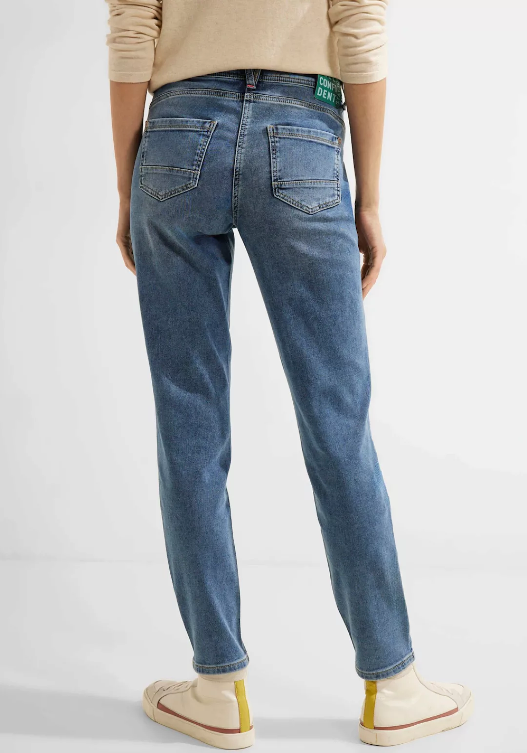 Cecil 5-Pocket-Jeans mit Leder-Badge am Bund günstig online kaufen