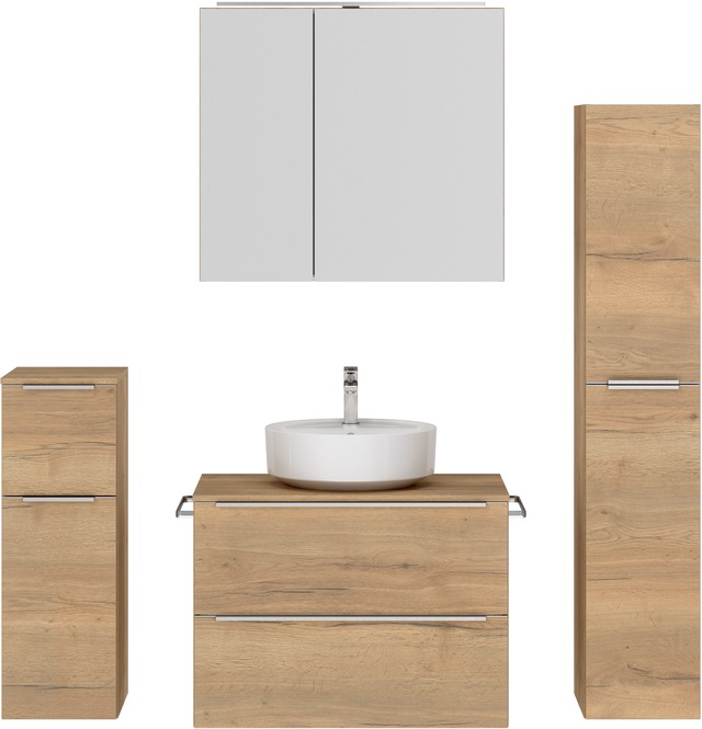 nobilia® Badmöbel-Set »Alvene«, (4 St., vormontiert, mit Soft-Close), inkl. günstig online kaufen