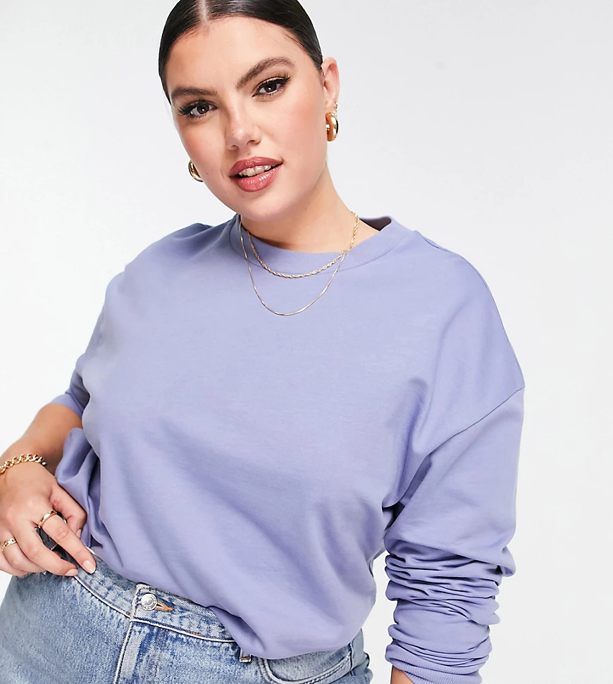 ASOS DESIGN Curve – Ultimate – Sweatshirt in Blau günstig online kaufen