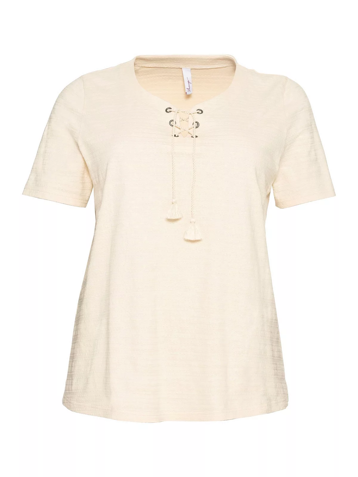 Sheego T-Shirt "Große Größen", in Jacquard-Optik, mit Bindeband günstig online kaufen