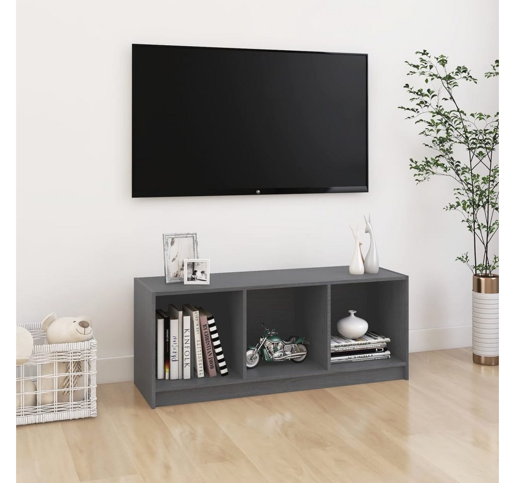 vidaXL TV-Schrank TV-Schrank Grau 104x33x41 cm Massivholz Kiefer Lowboard günstig online kaufen