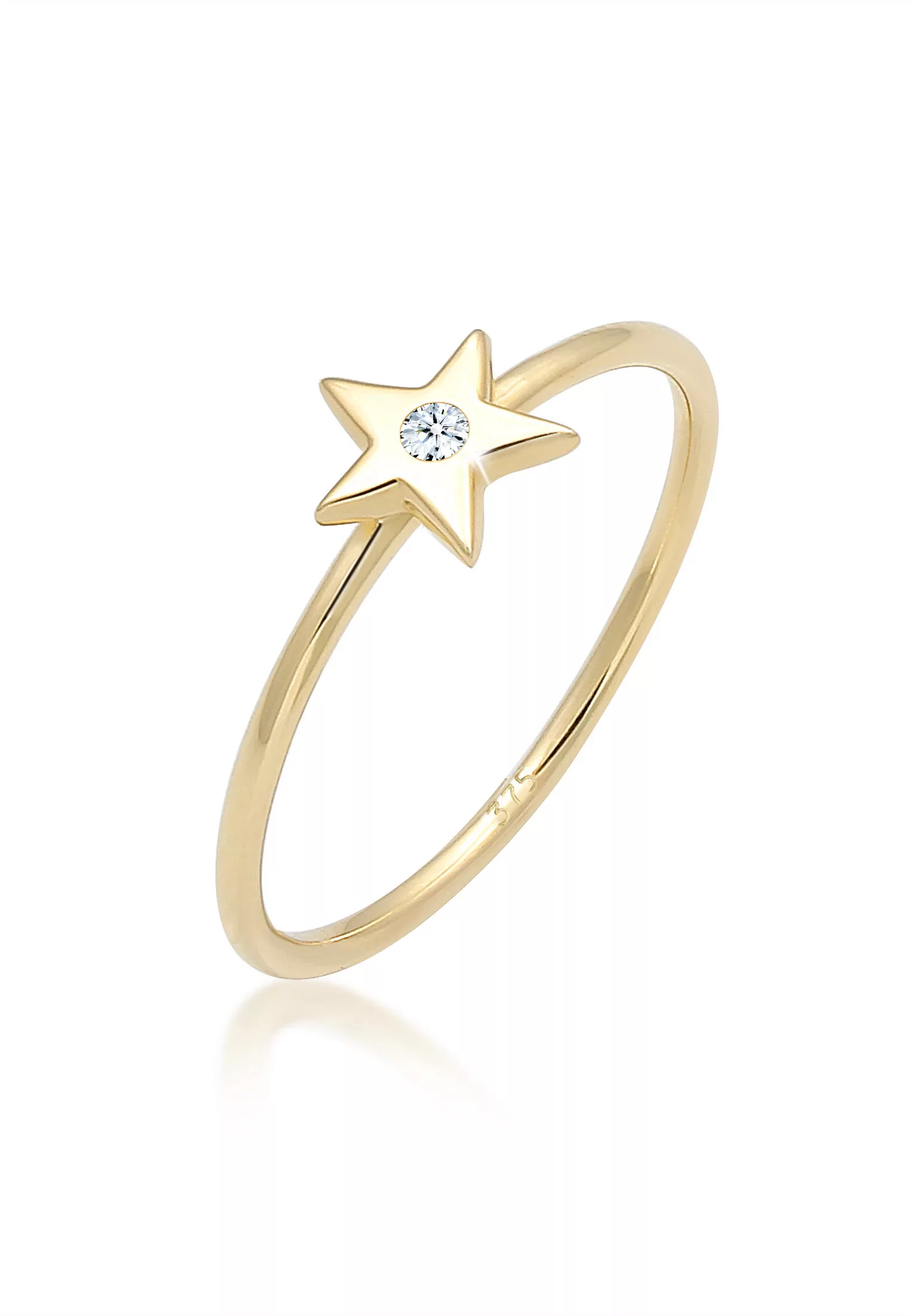 Elli DIAMONDS Diamantring "Bandring Stern Astro Diamant (0.015ct)375 Gelbgo günstig online kaufen