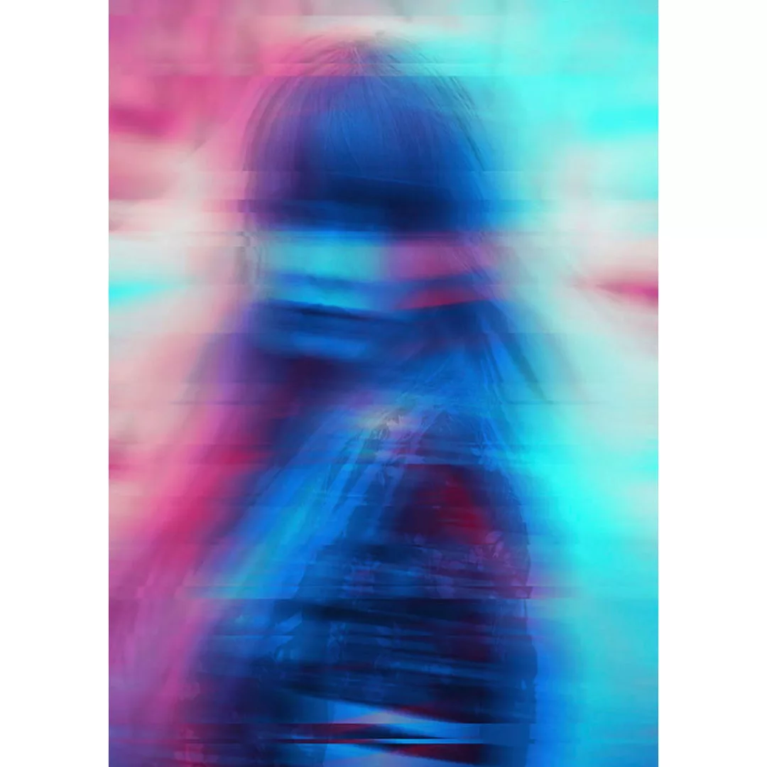 KOMAR Wandbild - Neon Girl - Größe: 50 x 70 cm mehrfarbig Gr. one size günstig online kaufen