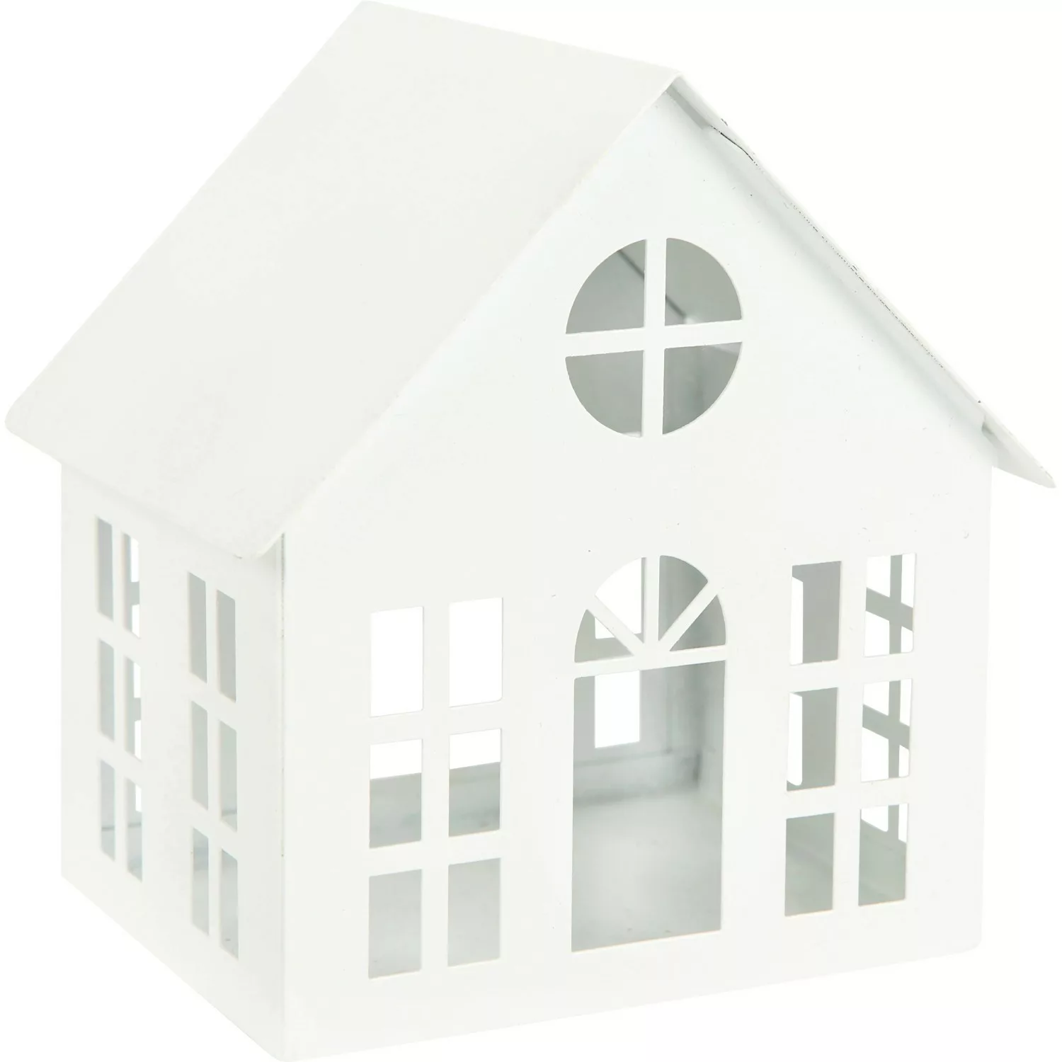 Deko-Haus für Teelicht 10 cm x 9,5 cm x 8,2 cm Weiß günstig online kaufen