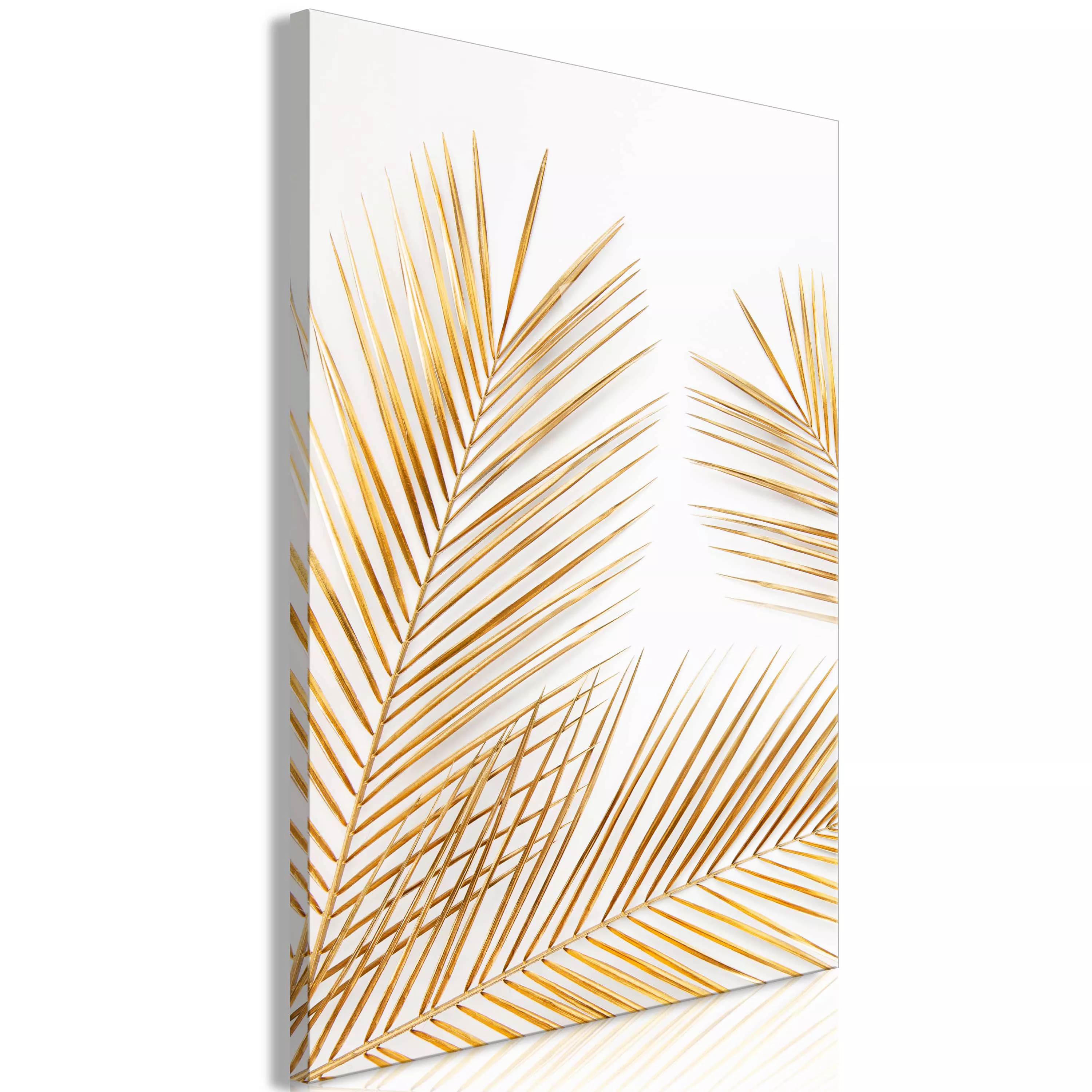 Wandbild - Golden Palm Leaves (1 Part) Vertical günstig online kaufen