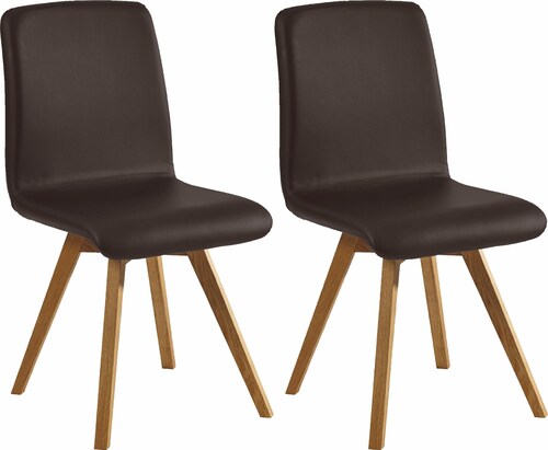 massivline&more 4-Fußstuhl "Karla", (Set), 2 St., Leder, Gestell aus Massiv günstig online kaufen