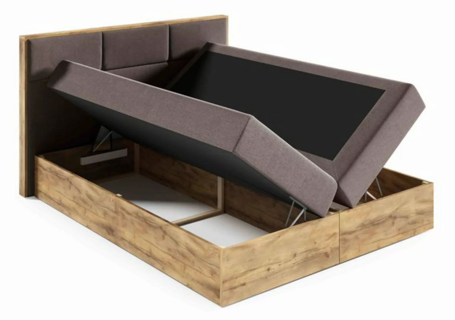 Furnix Boxspringbett Redos 120-200x200 Bett in Duo-Optik mit Bettkasten und günstig online kaufen