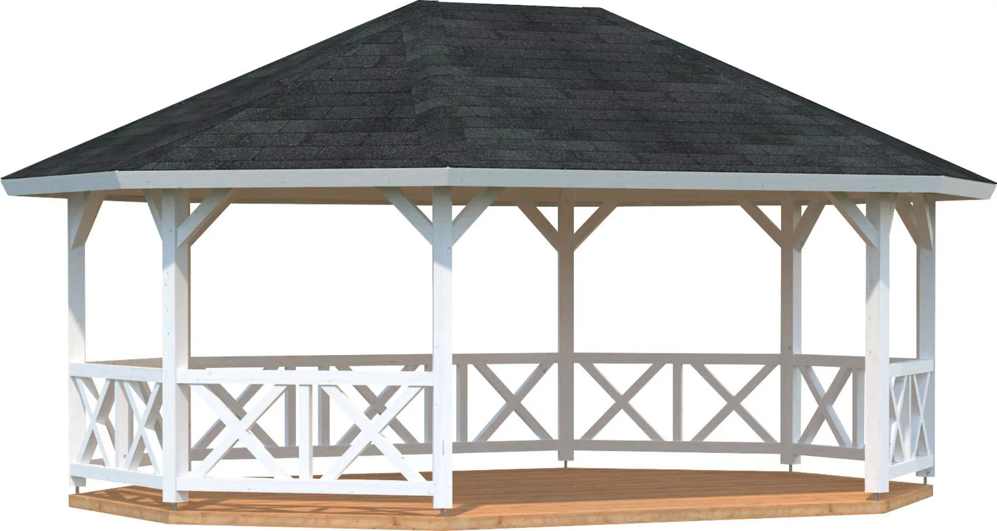 Palmako Pavillon Betty 25,0 m² Weiß Grundiert 615 cm x 551 cm günstig online kaufen