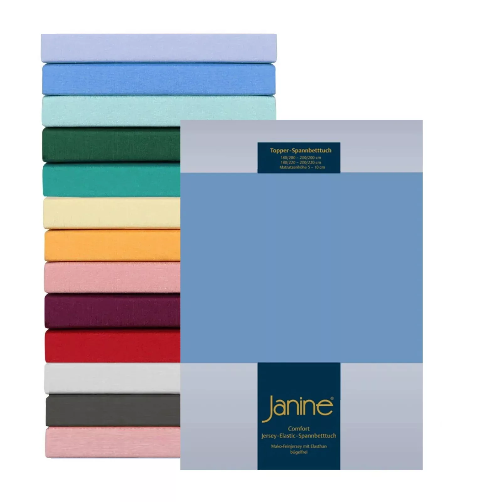 Janine Janine Spannbetttuch Elastic-Jersey 5002 leinen Größe:  200x200 cm günstig online kaufen