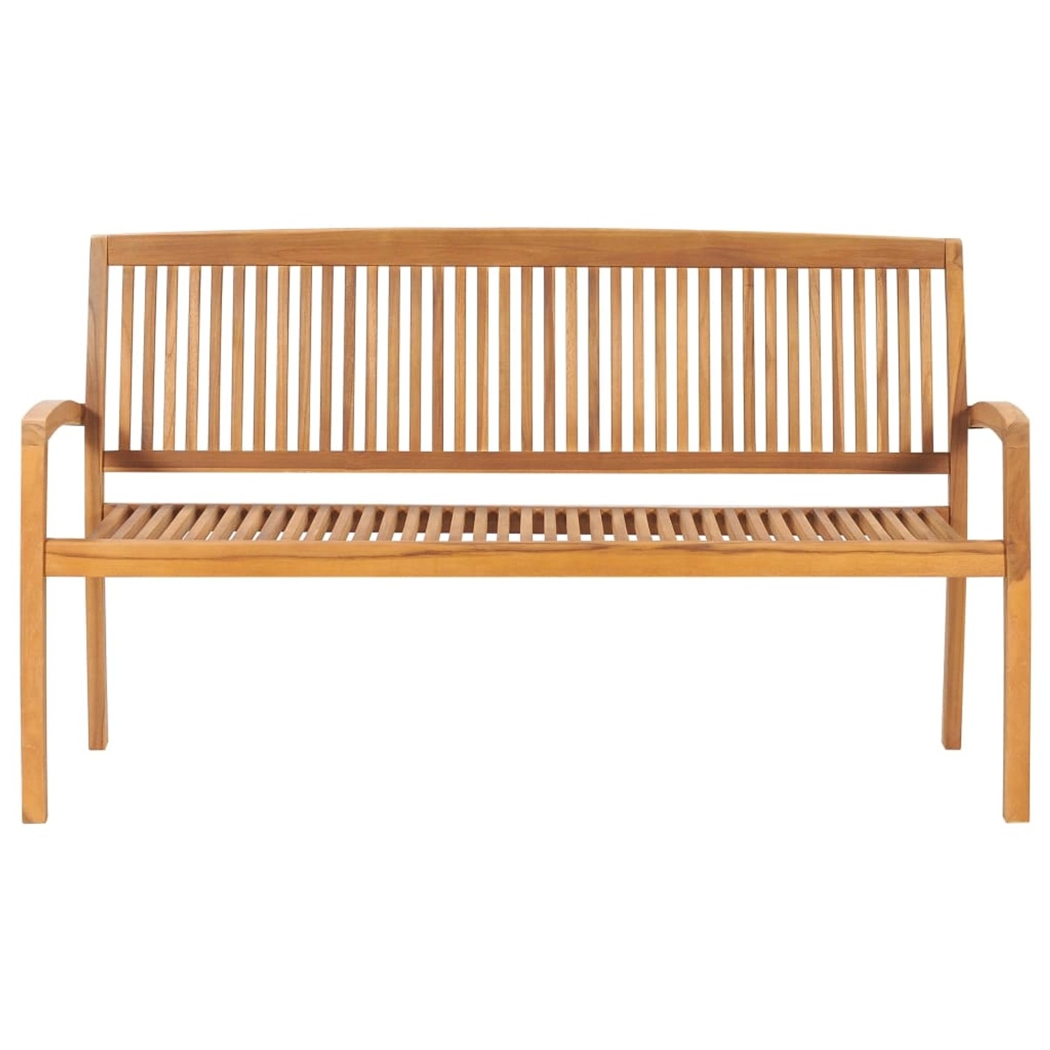 Stapelbare 3-sitzer Gartenbank 159 Cm Massivholz Teak günstig online kaufen