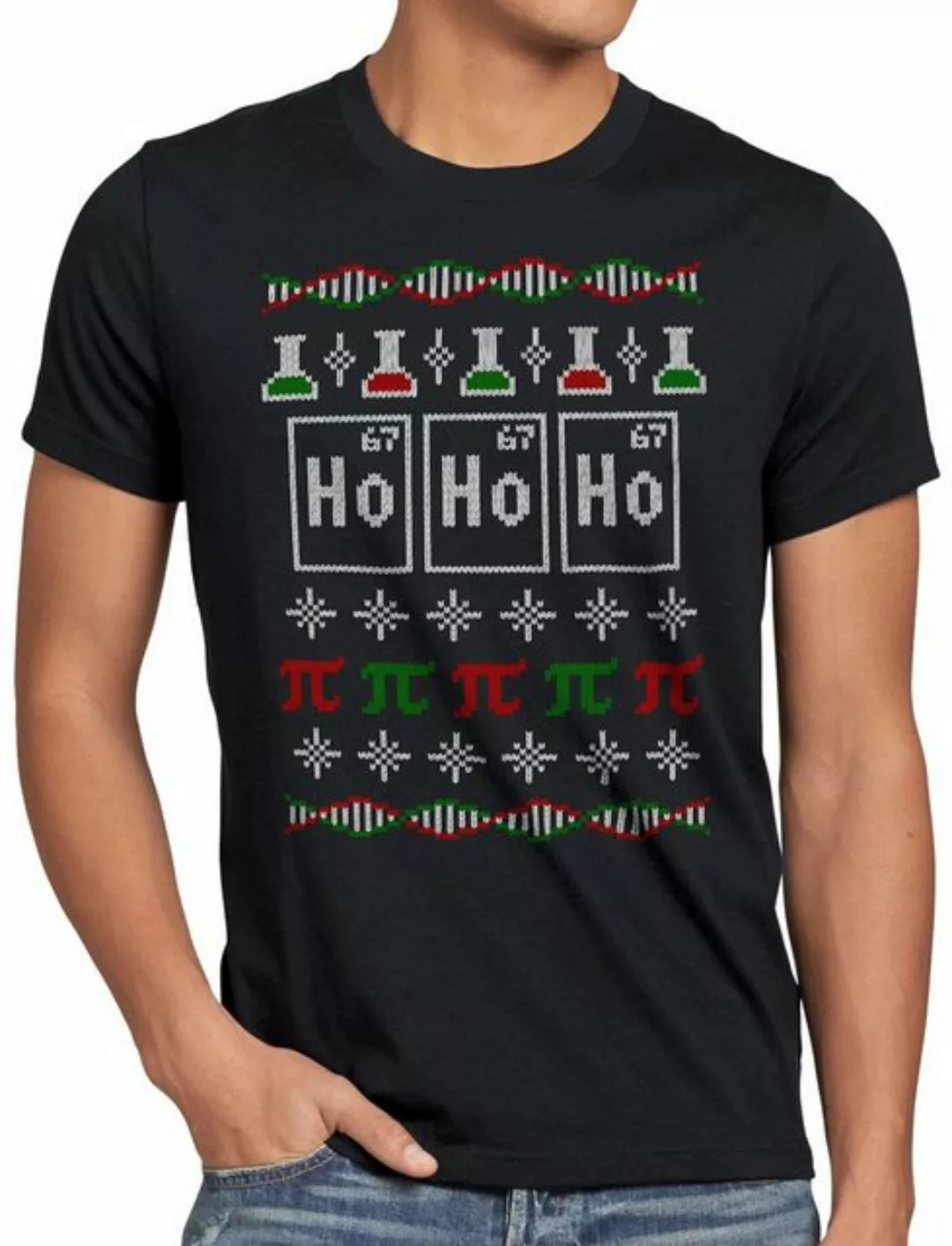 style3 Print-Shirt Herren T-Shirt Ho Ho Holmium Ugly Sweater chemie x-mas p günstig online kaufen