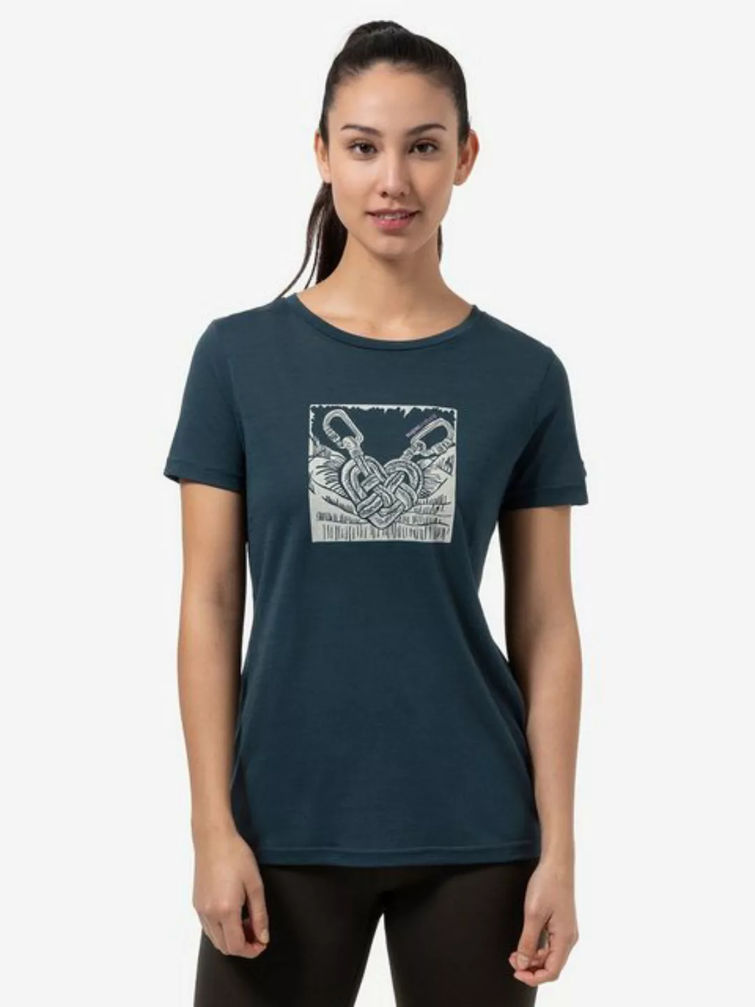 SUPER.NATURAL T-Shirt für Damen, Merino TIED BY HEART Herz Motiv, aktiv, ca günstig online kaufen