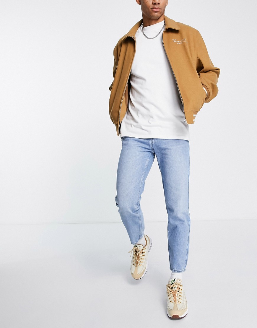 New Look – Feste Jeans mit schmalem Schnitt in vintageblauer Waschung günstig online kaufen