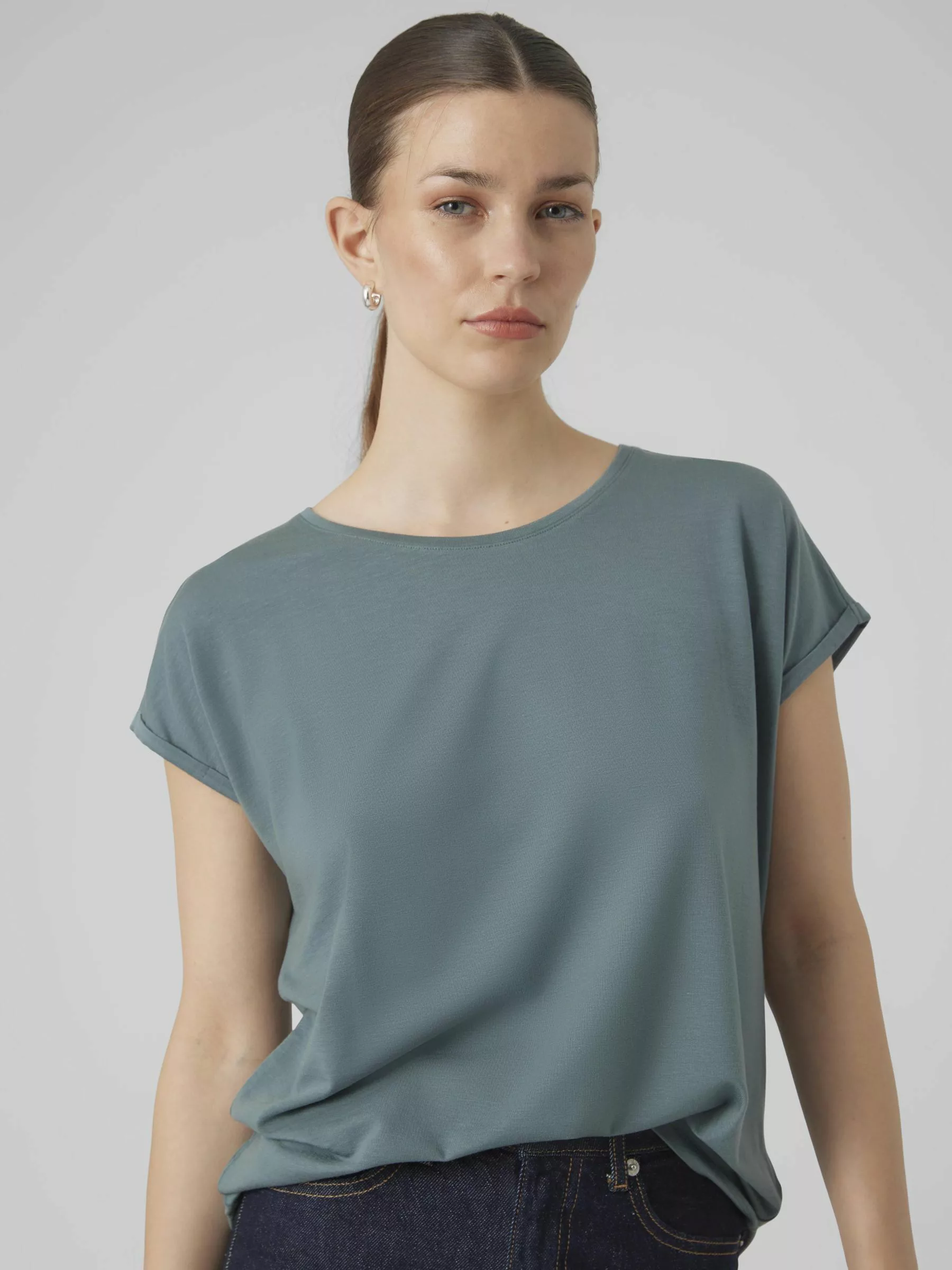 Vero Moda Rundhalsshirt "VMAVA PLAIN SS TOP GAJRS NOOS" günstig online kaufen