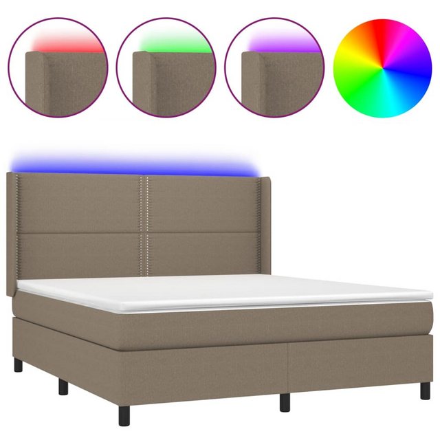 vidaXL Boxspringbett Boxspringbett mit Matratze und LED Stoff (160 x 200 cm günstig online kaufen