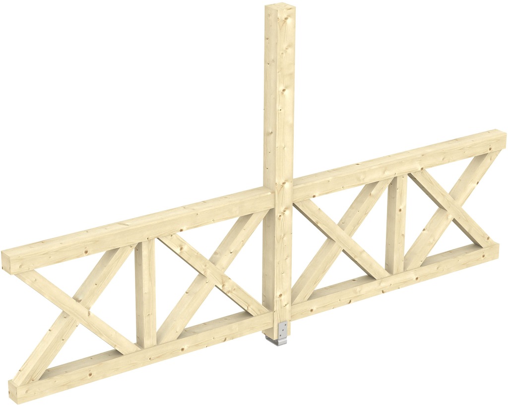 Skan Holz Seitenwand Andreaskreuz (FS) 355 x 210 cm Fichte Natur günstig online kaufen