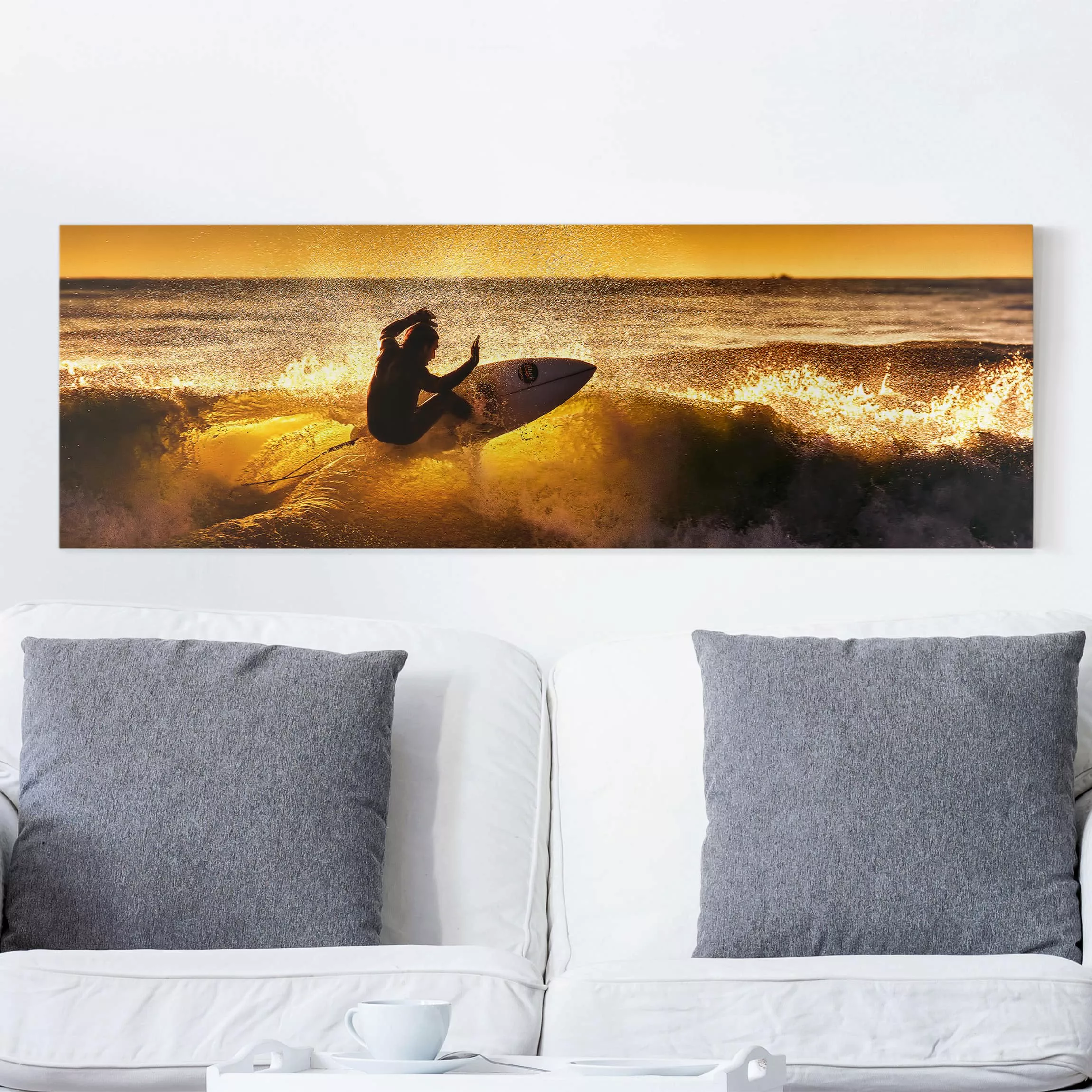 Leinwandbild Strand - Panorama Sun, Fun and Surf günstig online kaufen