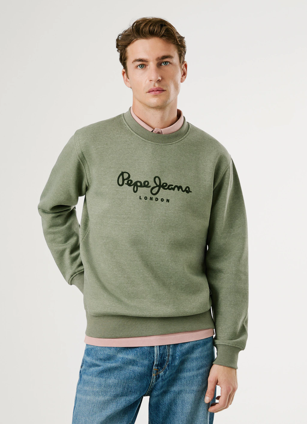 Pepe Jeans Sweatshirt "MACBETH MELANGE CREW", Rundhalsausschnitt, Logo günstig online kaufen