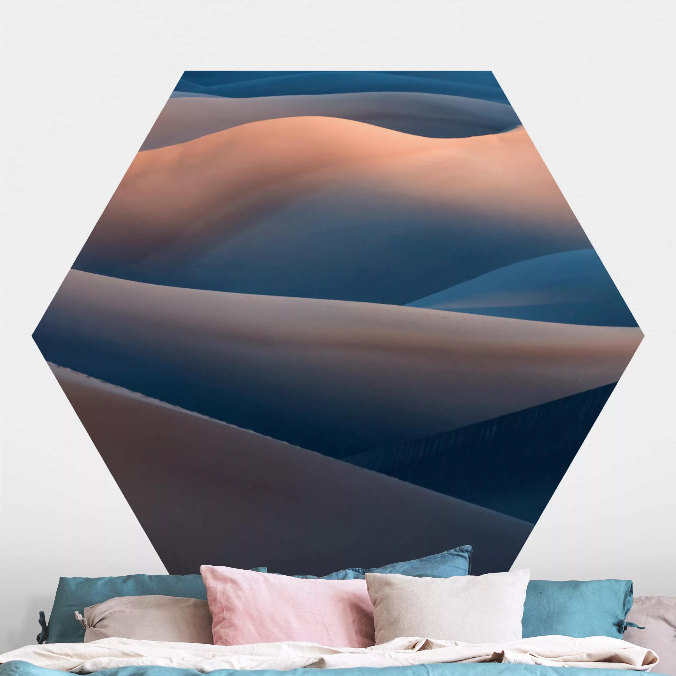 Hexagon Fototapete selbstklebend Die Farben der Wüste günstig online kaufen