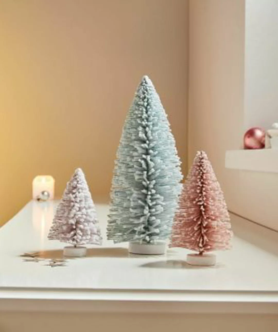 HOME Living Tannenbaum Pastell-Schnee Dekoobjekte bunt günstig online kaufen